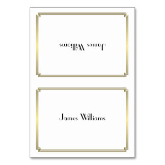 White Great Gatsby Art Deco Gold Platzkarten Tischnummer