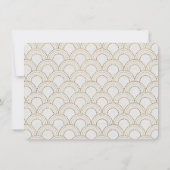 White Great Gatsby Art Deco Gold Save the Date (Rückseite)
