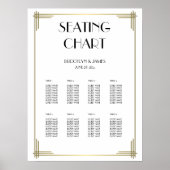 White Great Gatsby Wedding Seating Chart 18x24 Poster (Vorne)