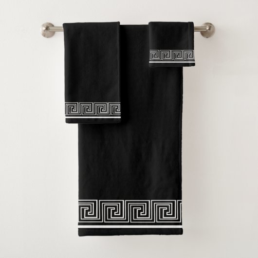 White Grecian Frieze Design Badhandtuch Set (Insitu)