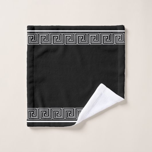 White Grecian Frieze Design Badhandtuch Set (Waschlappen)