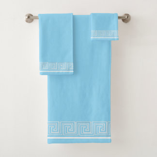 White Grecian Frieze Design Badhandtuch Set
