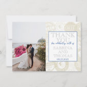 White Greece Wedding Foto Vielen Dank Dankeskarte (Vorderseite)