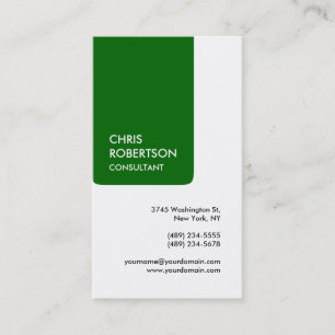 White Green Attractive Charm Business Card Visitenkarte