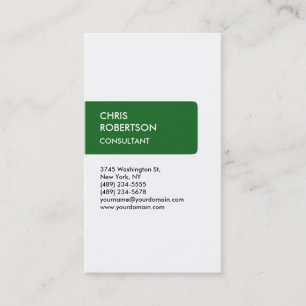 White Green Attraktive Charming Business Card Visitenkarte