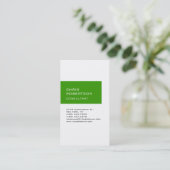 White Green Attraktive Charming Business Card Visitenkarte (Stehend Vorderseite)