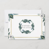 White Green Blätter Anemone Floral UAWG Reply RSVP Karte (Rückseite)