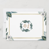 White Green Blätter Anemone Floral Wedding Einladung (Rückseite)