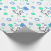 White Green Blue Elephants Holloons Geschenk W Geschenkpapier (Ecke)
