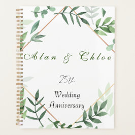 White + Green Botanical 25. Wedding Gift Planner Planer