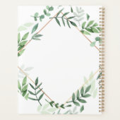 White + Green Botanical 25. Wedding Gift Planner Planer (Rückseite)