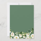 White Green Bouquet Floral Neutral Baby Dusche Einladung (Rückseite)