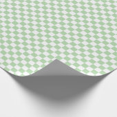 White & Green Checkerboard Wrapping Paper Roll Geschenkpapier (Ecke)