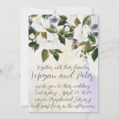 White & Green Fine Art Calligraphy Style Wedding Einladung (Vorderseite)
