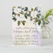 White & Green Fine Art Calligraphy Style Wedding Einladung (Stehend Vorderseite)