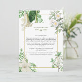 White Green Floral Gold Hochzeitsprogramm Programm (Stehend Vorderseite)