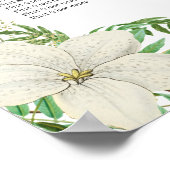 White Green Floral Gold Hochzeitstabelle Poster (Ecke)