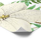 White Green Floral Gold Hochzeitstabelle Poster (Ecke)