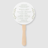 White Green Floral Wreath Boho Hochzeitsprogramm Fächer (Rückseite)