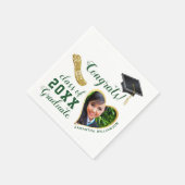 White Green Gold Class 2025 Graduate Abschluss Serviette (Ecke)