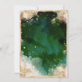 White Green Gold Rustic Floral Wedding Einladung (Rückseite)