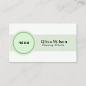 White Green Illustrative Reinigungsservice Visitenkarte (Vorderseite)