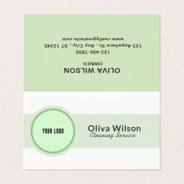 White Green Illustrative Reinigungsservice Visitenkarten