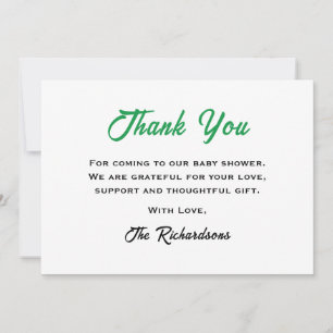 White Green Irish Baby Dusche Kleines Kleeblatt Co Dankeskarte