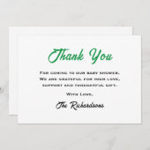 White Green Irish Baby Dusche Kleines Kleeblatt Co Dankeskarte (Vorne/Hinten)