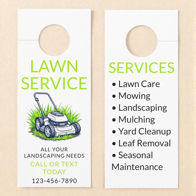 White Green Lawn Care and Service Professional Türanhänger (Von Creator hochgeladen)