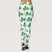 White Green Lucky Clover Leaf St. Patrick's Day Leggings (Rückseite)
