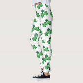 White Green Lucky Clover Leaf St. Patrick's Day Leggings (Links)