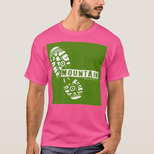 White Green Man Step Mountain Adventure Active T-Shirt (Vorderseite)