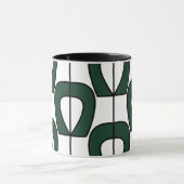 White Green Modern Geometric Abstrakt Tasse (Zentrum)