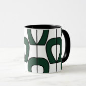White Green Modern Geometric Abstrakt Tasse (VorderseiteRechts)