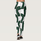 White Green Modern Geometric Fun Workout Leggings (Rückseite)