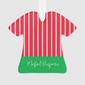 White Green Red Baby's First Christmas Ornament (Rückseite)