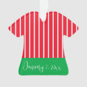 White Green Red Baby's First Christmas Ornament (Vorderseite)