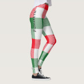 White Green Red Buffalo Kariertes Muster Leggings (Rechts)