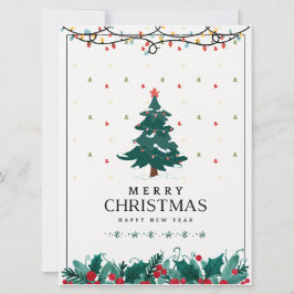 White Green Red Frohe Weihnachts-Poster Feiertagskarte