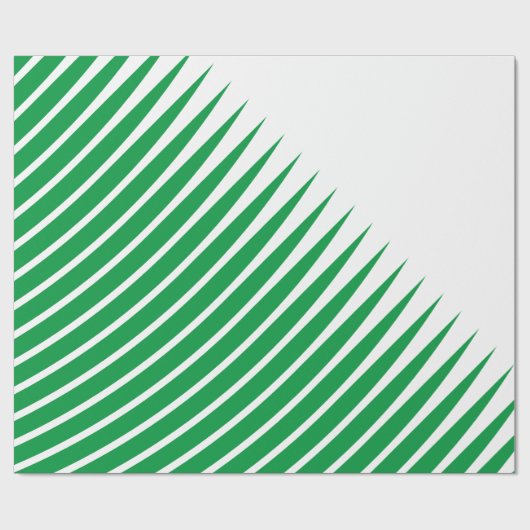 White Green Spikes Leaf Patterns Kunst Weihnachten Geschenkpapier (Flach)