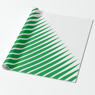 White Green Spikes Leaf Patterns Kunst Weihnachten Geschenkpapier