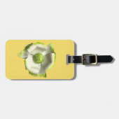 White Green Spring Blossom MOD Retro Blume 60er Gepäckanhänger (Vorderseite horizontal)