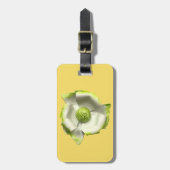 White Green Spring Blossom MOD Retro Blume 60er Gepäckanhänger (Vorderseite vertikal)