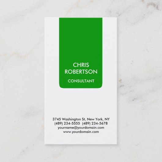 White Green Strip attraktive Charm Business Card Visitenkarte (Vorderseite)