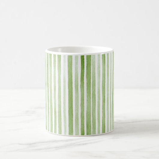 White Green Stripes Kaffeetasse (Mittel)