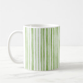 White Green Stripes Kaffeetasse