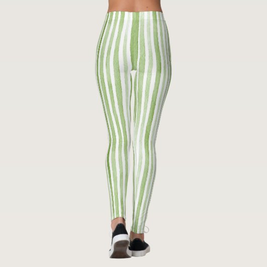 White Green Stripes Leggings (Rückseite)