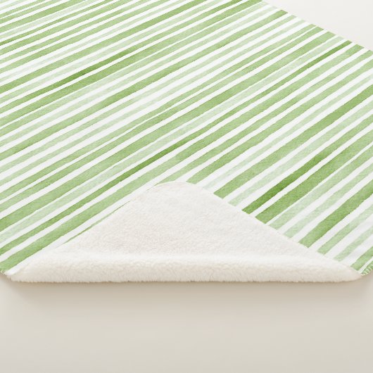 White Green Stripes Sherpadecke (3/4)