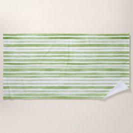 White Green Stripes Strandtuch